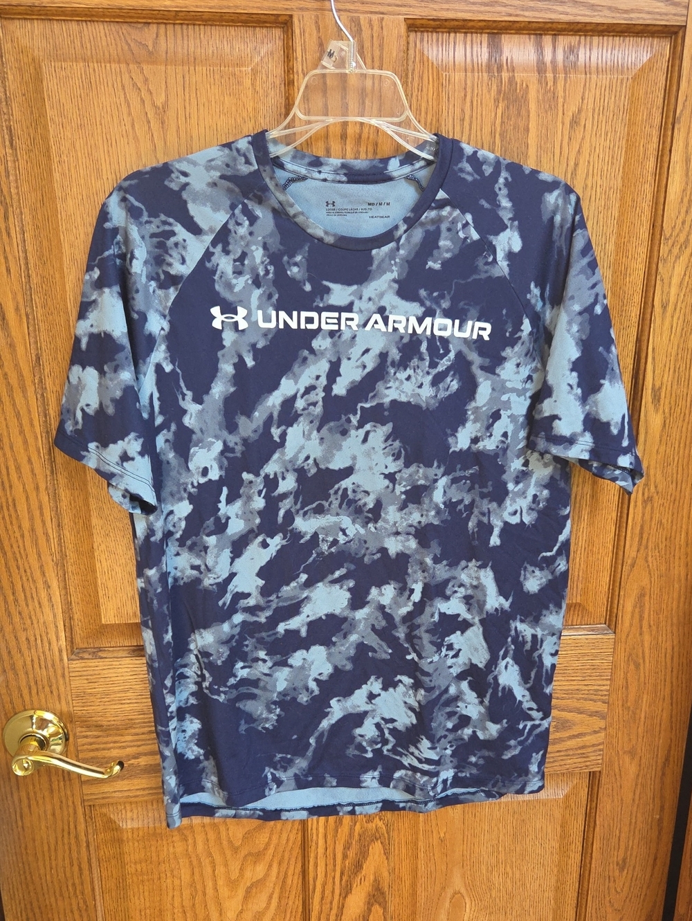 Under Armour Navy and Light Blue Camouflage Performance Tee